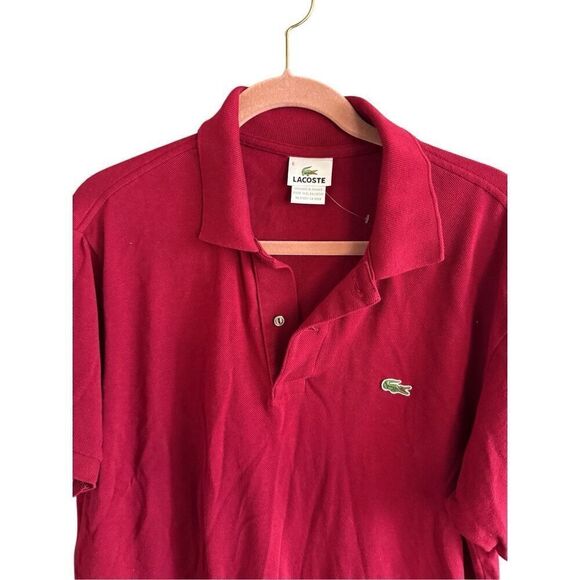 Lacoste Mens Red Pique Short Sleeve Collared Casual Golf Polo Shirt Size 6 - Picture 5 of 8
